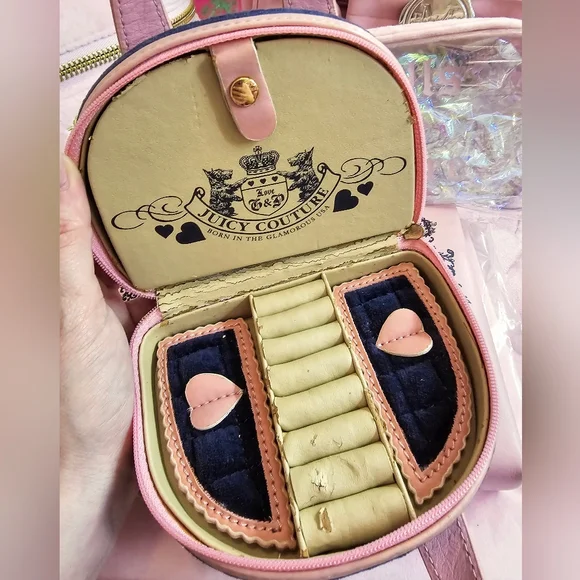 *SOLD* Vintage Juicy Couture Navy & Pink Mini Travel Case - Picture 2 of 3